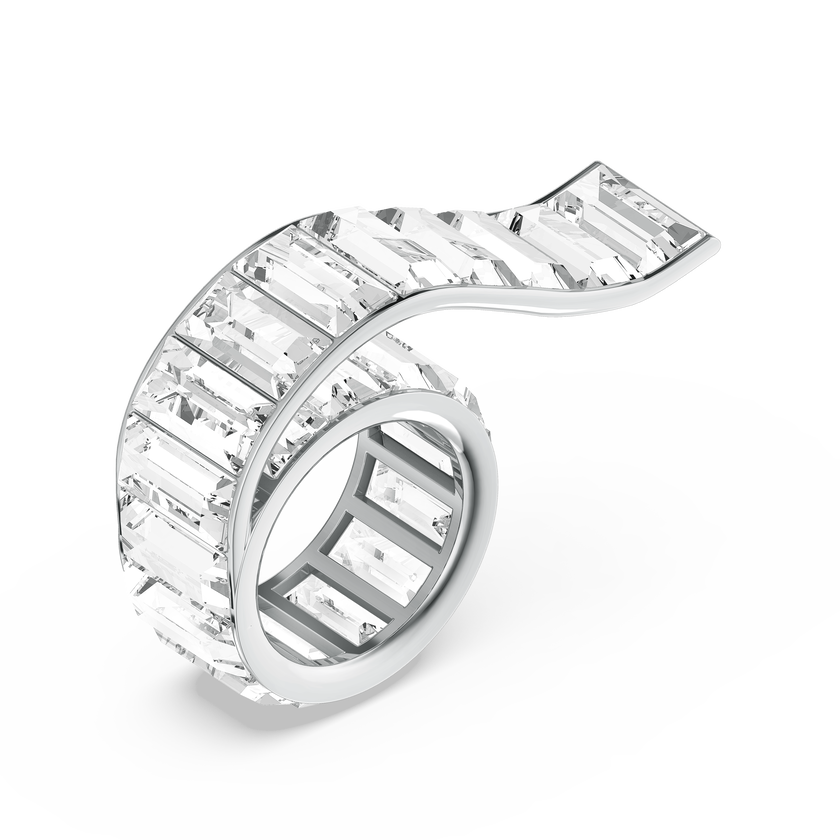 swarovski matrix ring  white  rhodium plated